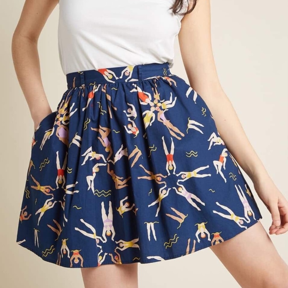 ModCloth Live Uplifted Swimmers Mini Skirt